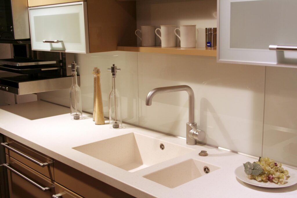 kitchen with white tiled sink